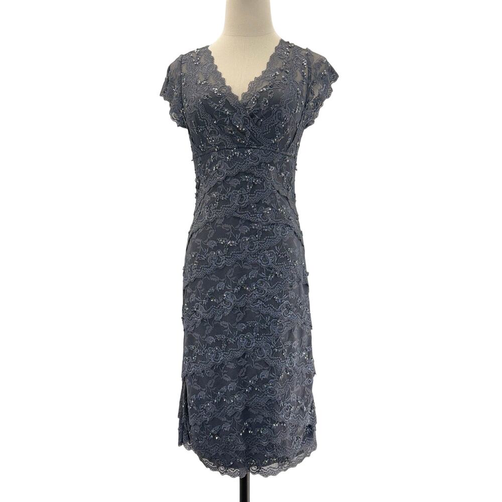Formal Short Sequin Lace Sheath Dress Women's 4 Wedding Event Party Marina